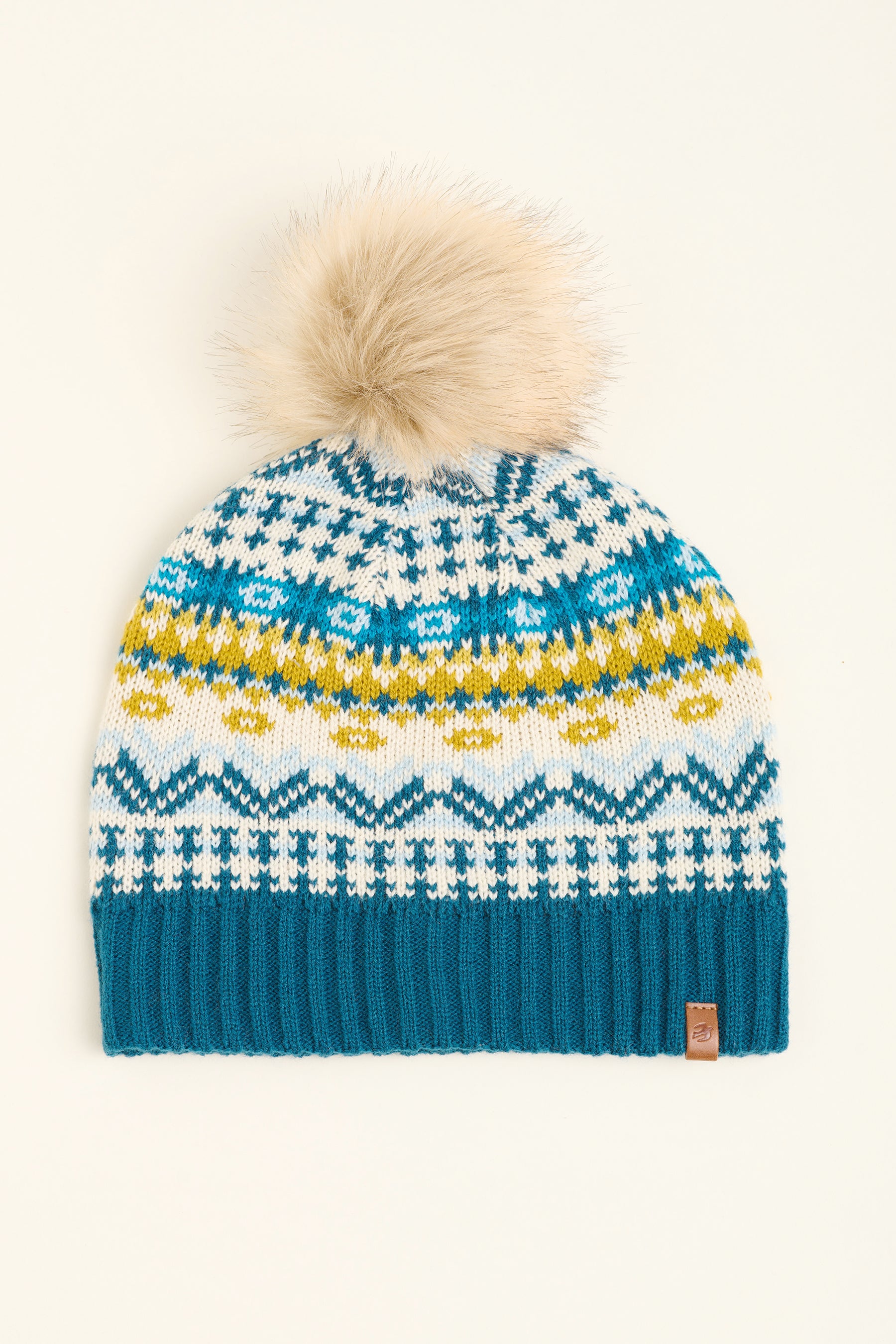 Columbia Blue Fair Isle hotsell Knit Pom Pom Beanie Hat