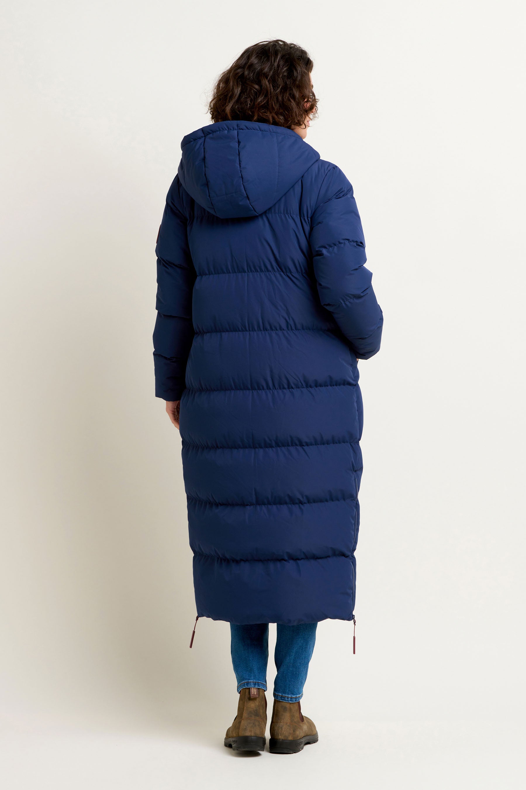 Long blue puffer coat online