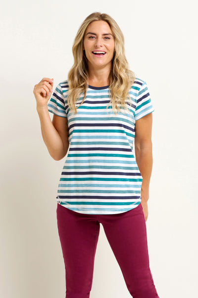 striped pocket tee womens