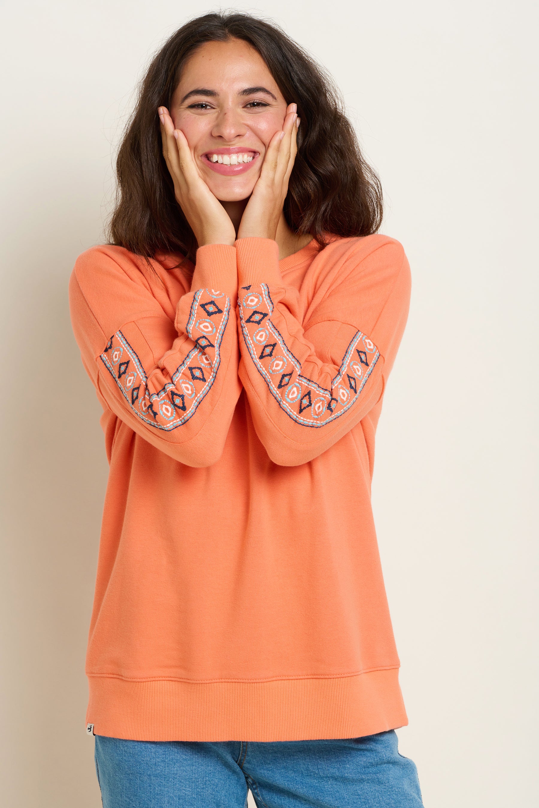 Orange sweatshirt womens online