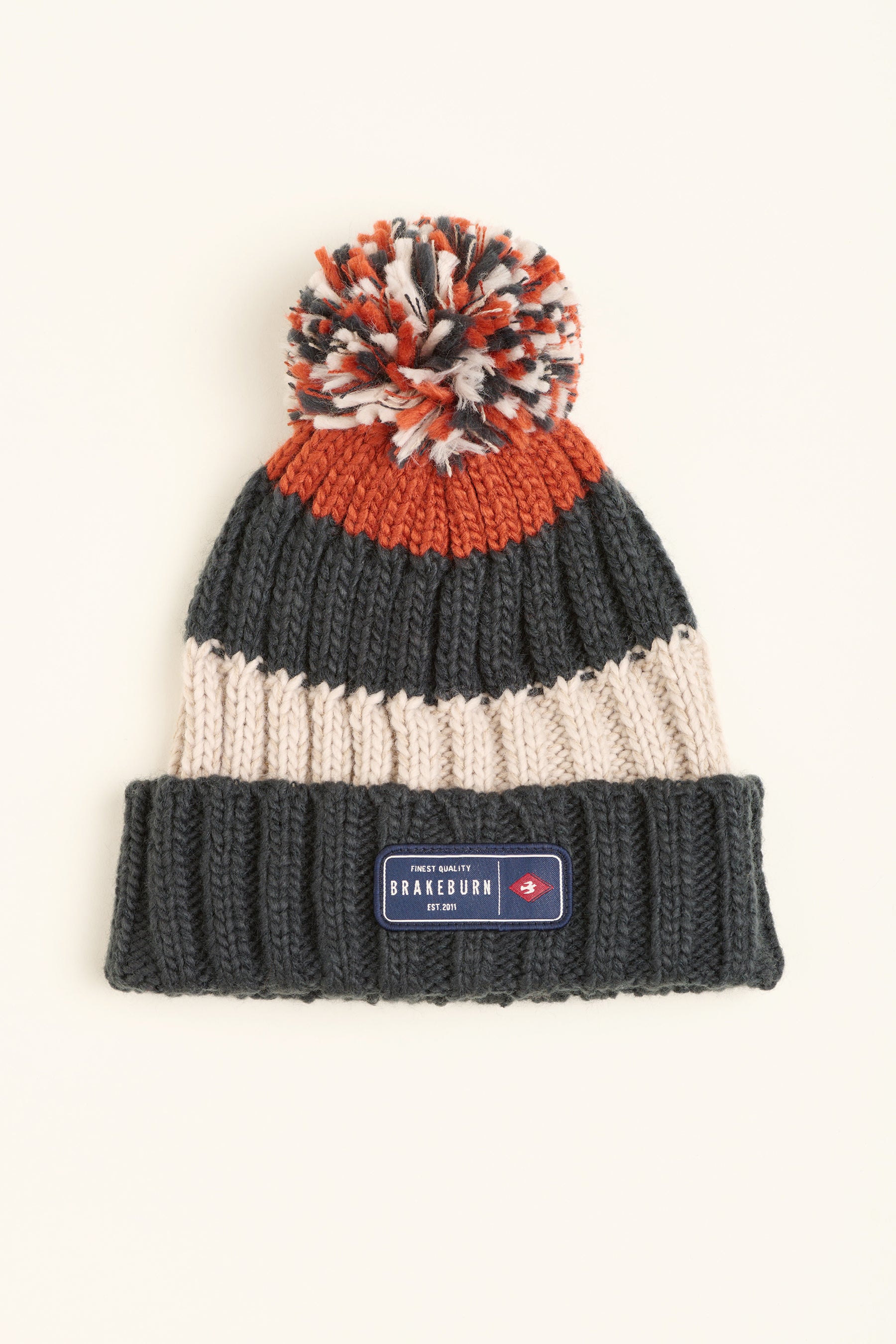 Men s Navy Stripe Beanie Brakeburn