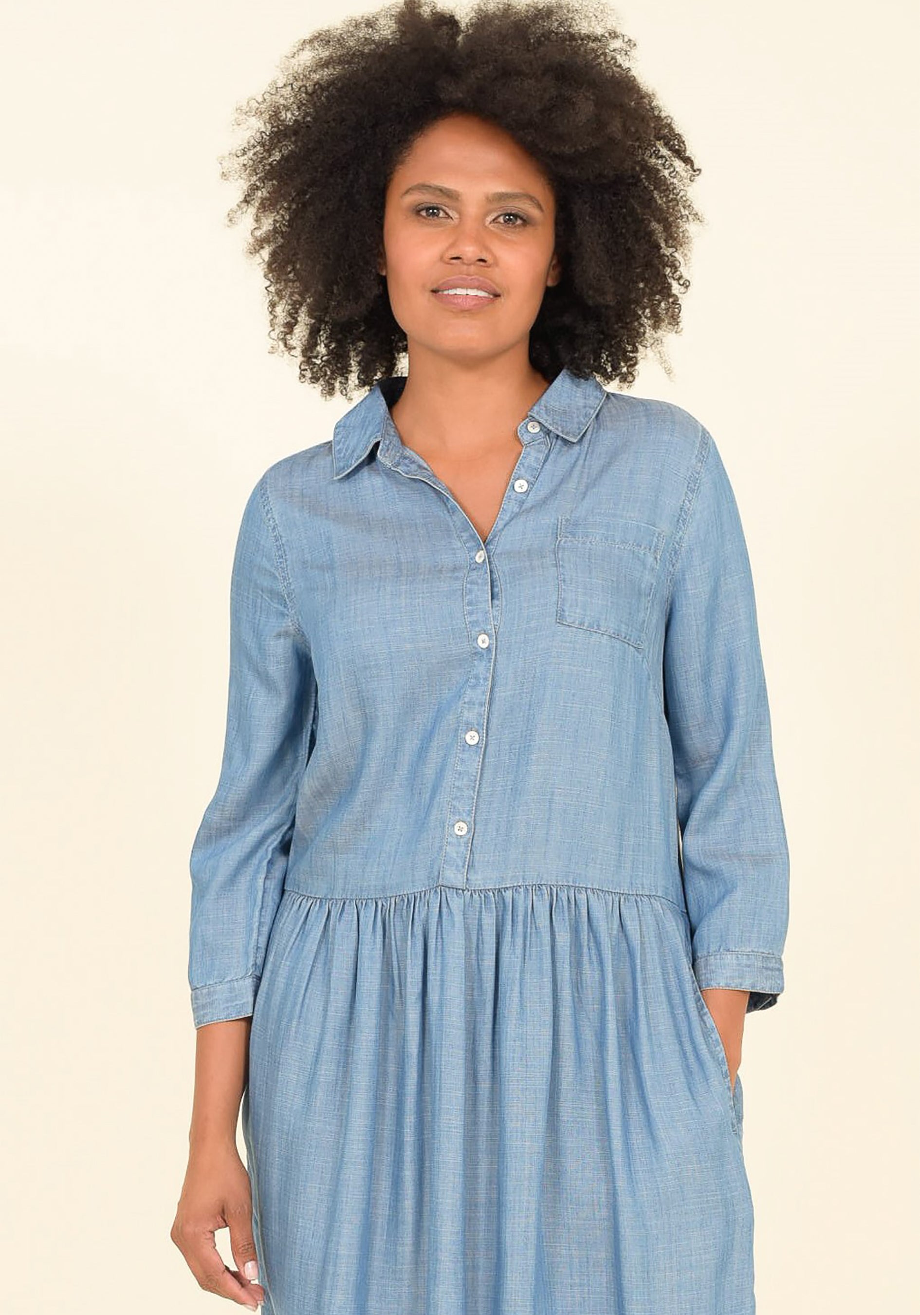 Blue Loose Fit Shirt Dress Brakeburn