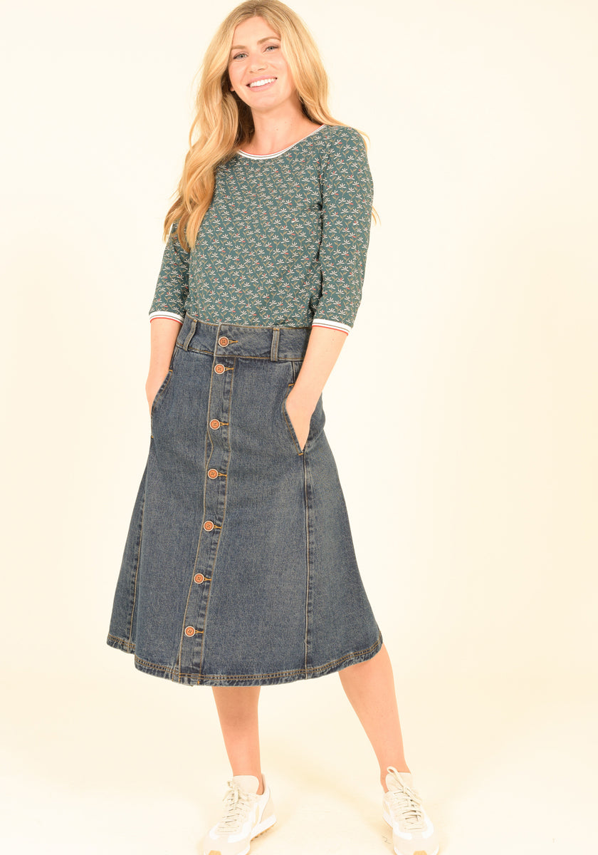 Circle skirt denim jacket best sale