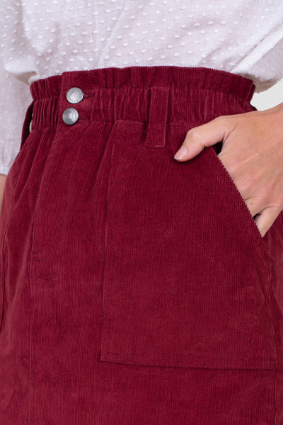 corduroy skirt maroon