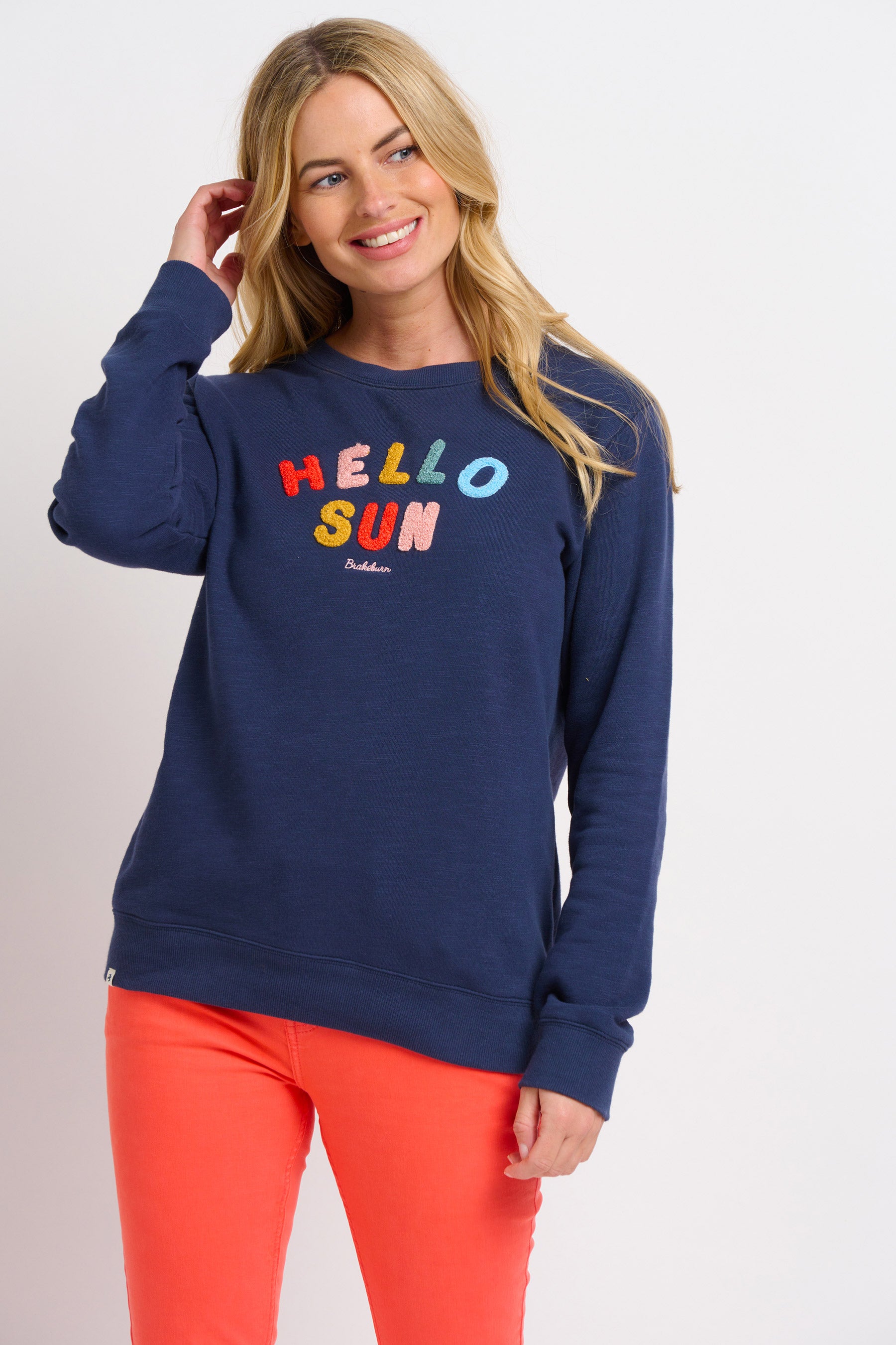 Navy Hello Sun Women s Sweatshirt Brakeburn