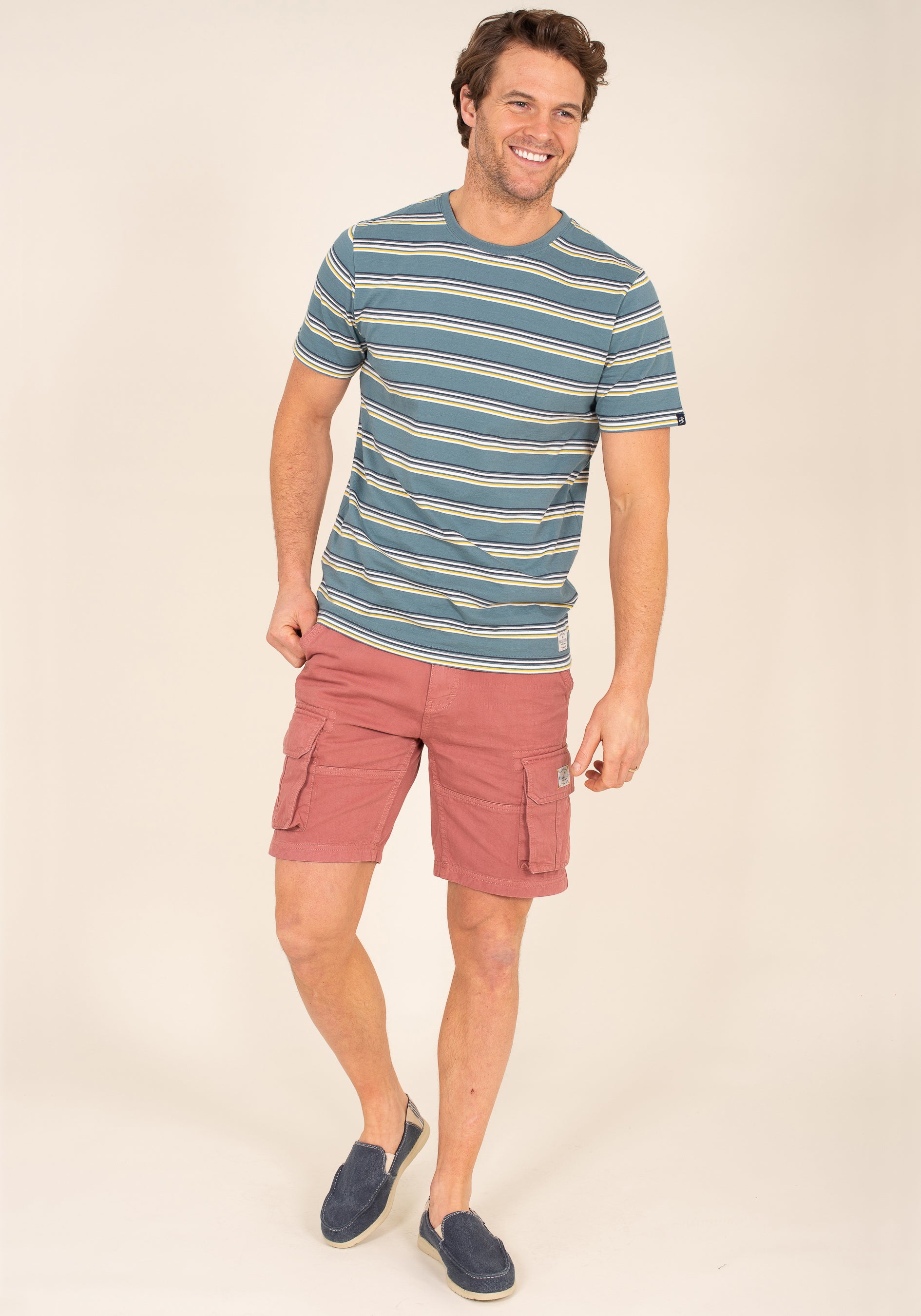 Brakeburn Washed Pink Cargo Shorts