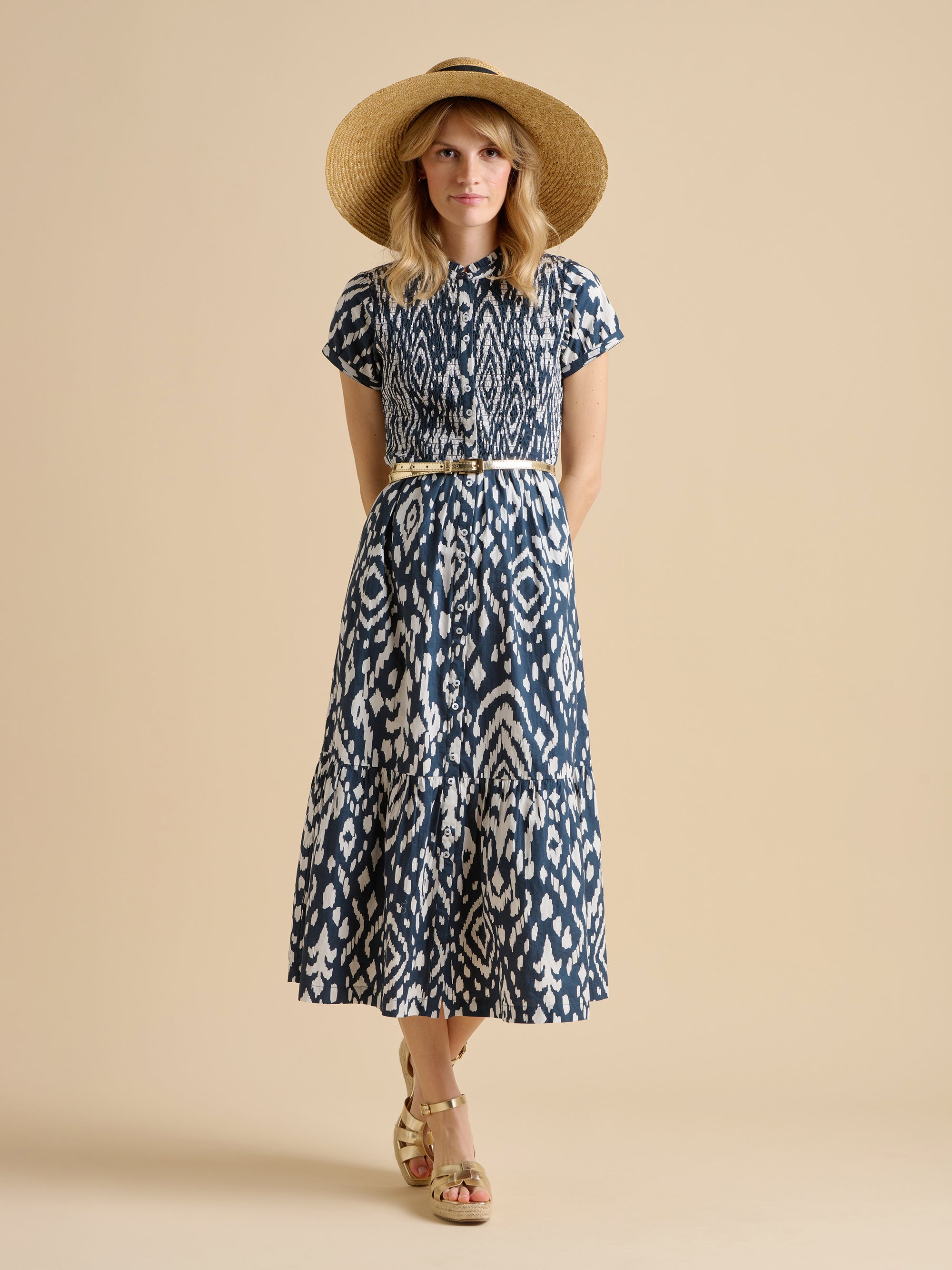 Ikat Maxi Shirt Dress