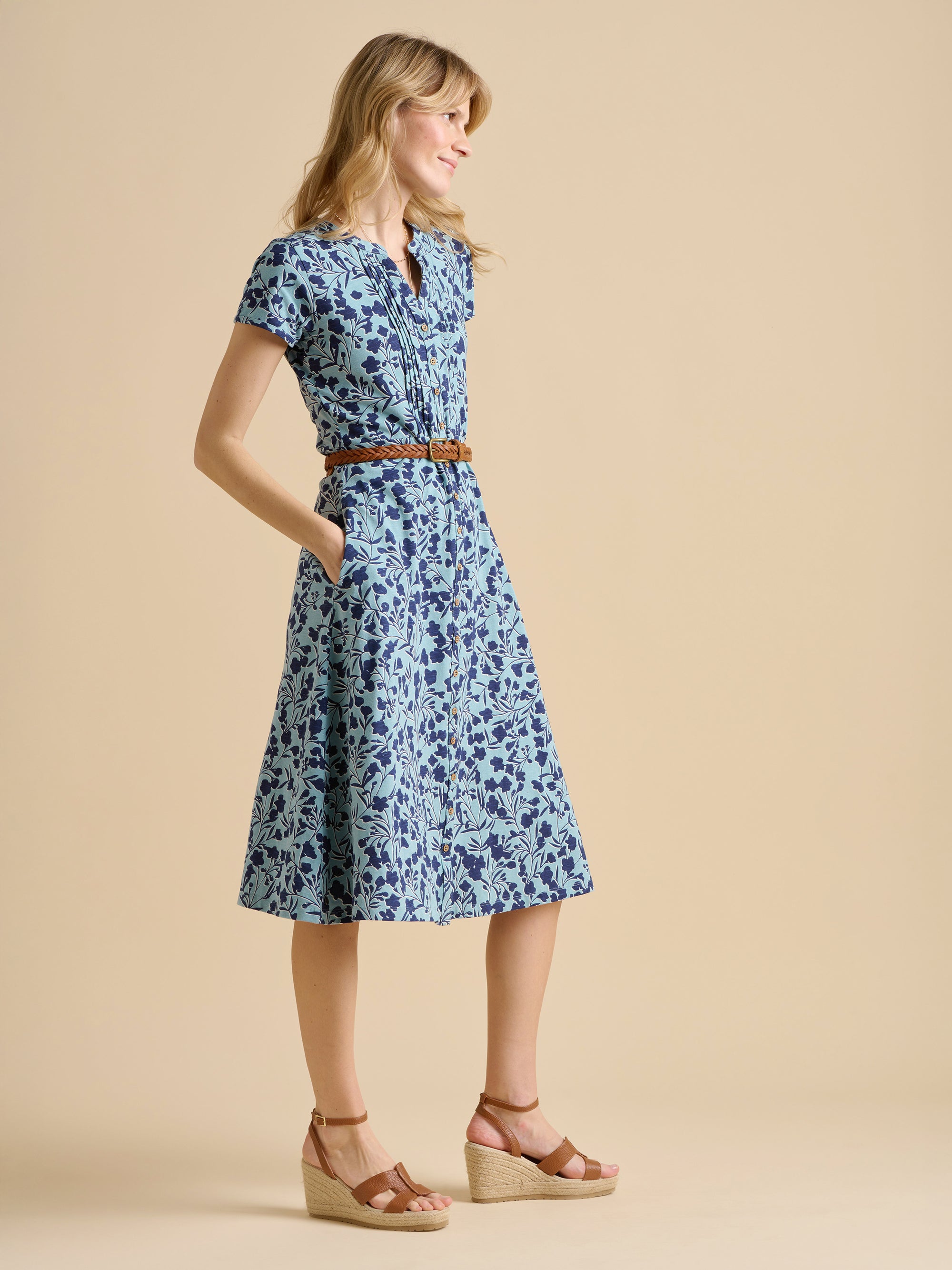 Shadow Floral Midi Dress