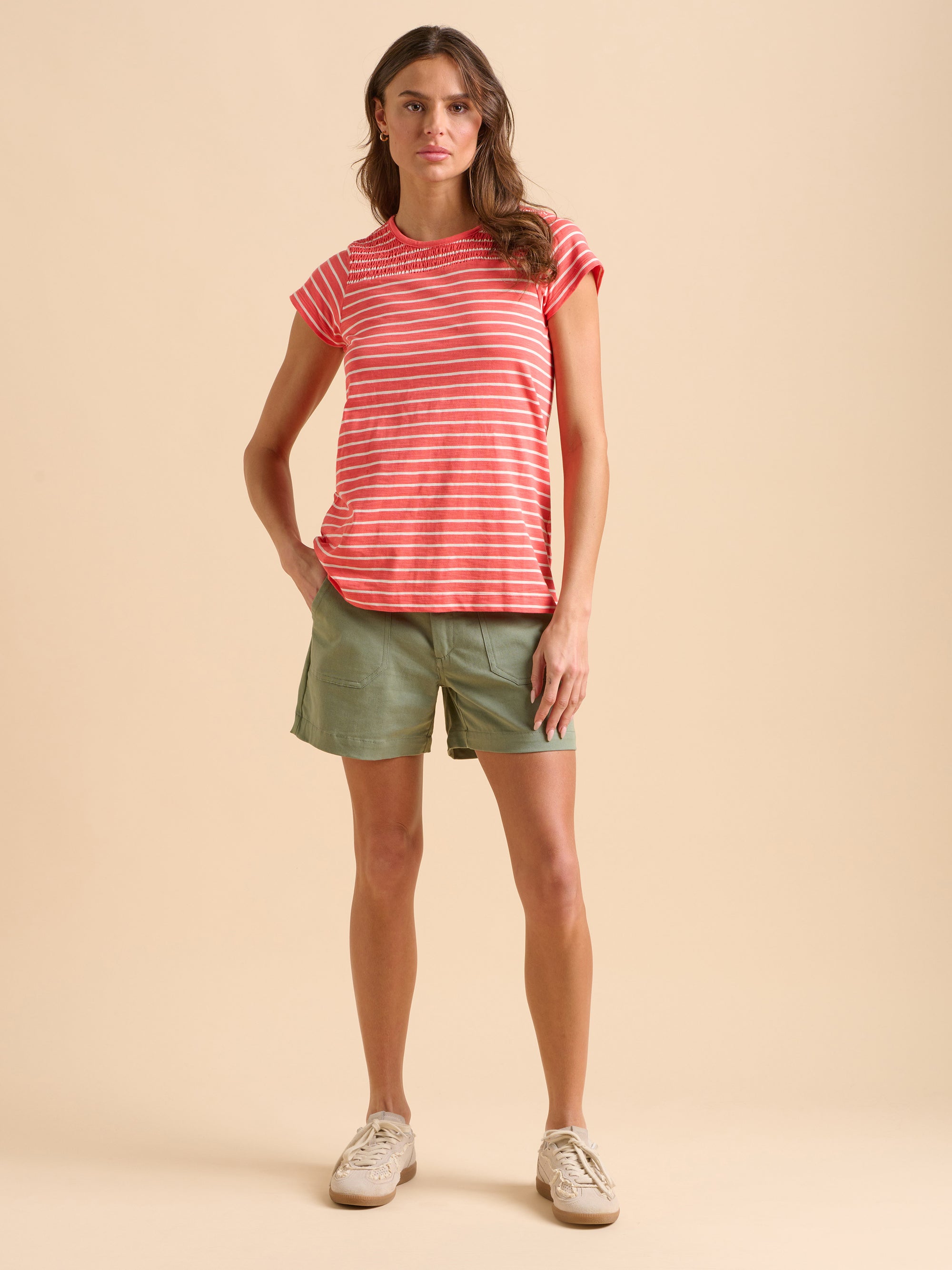 Coral Stripe TShirt