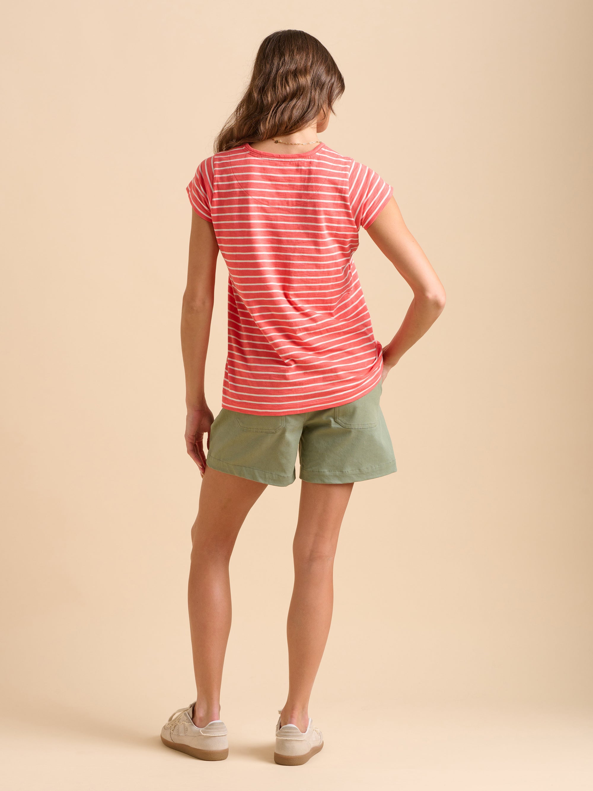 Coral Stripe TShirt