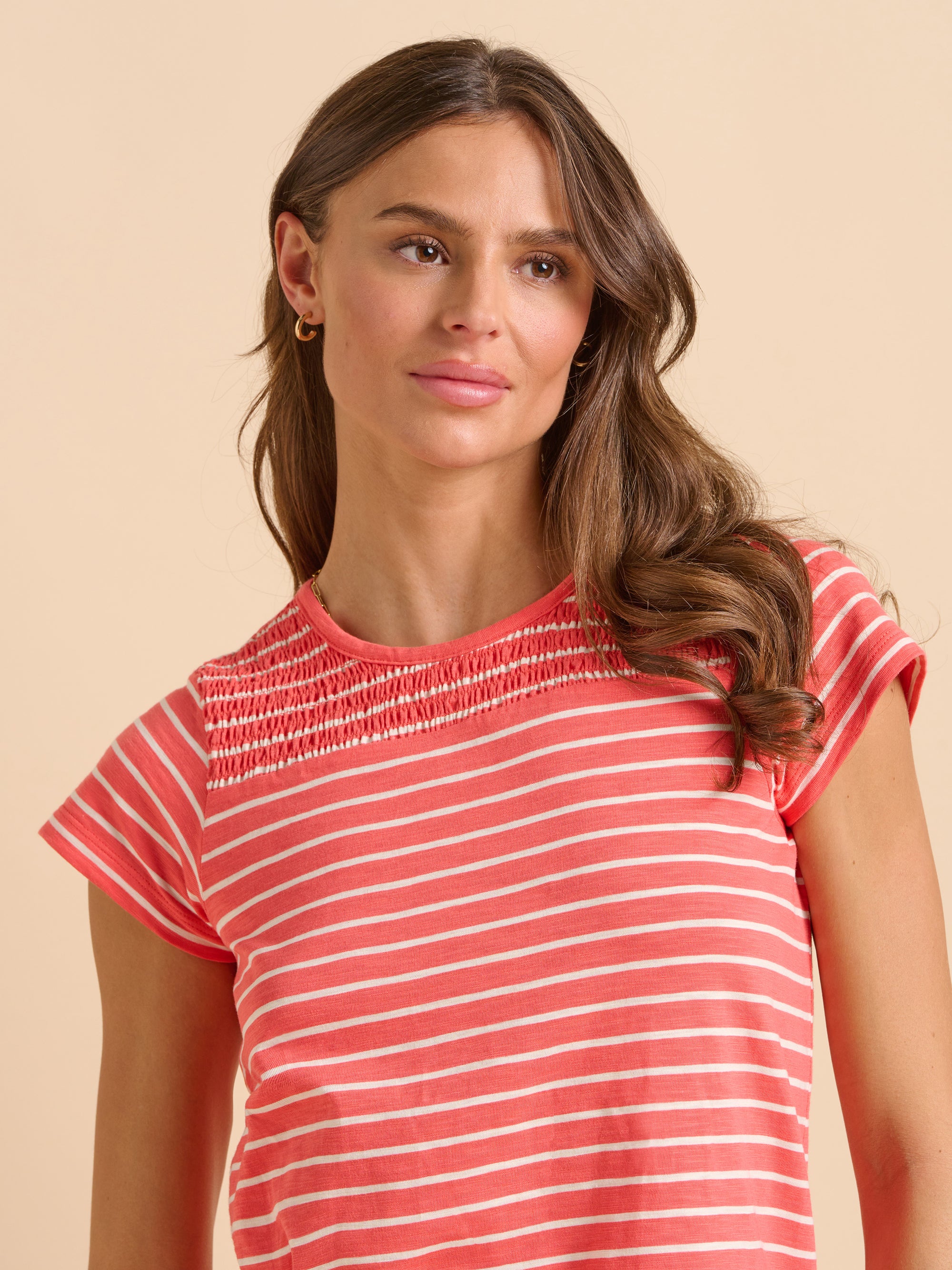 Coral Stripe TShirt