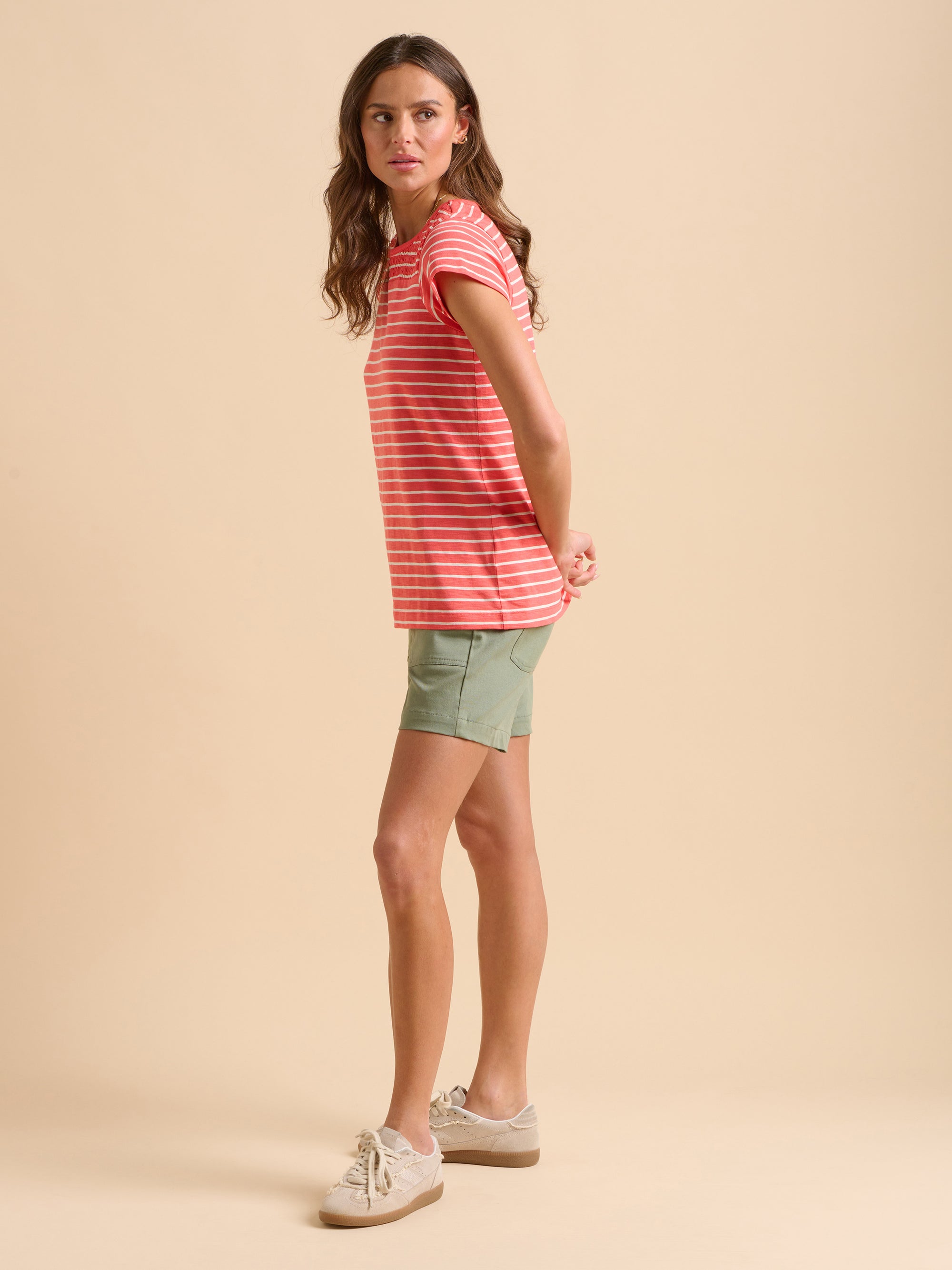 Coral Stripe TShirt