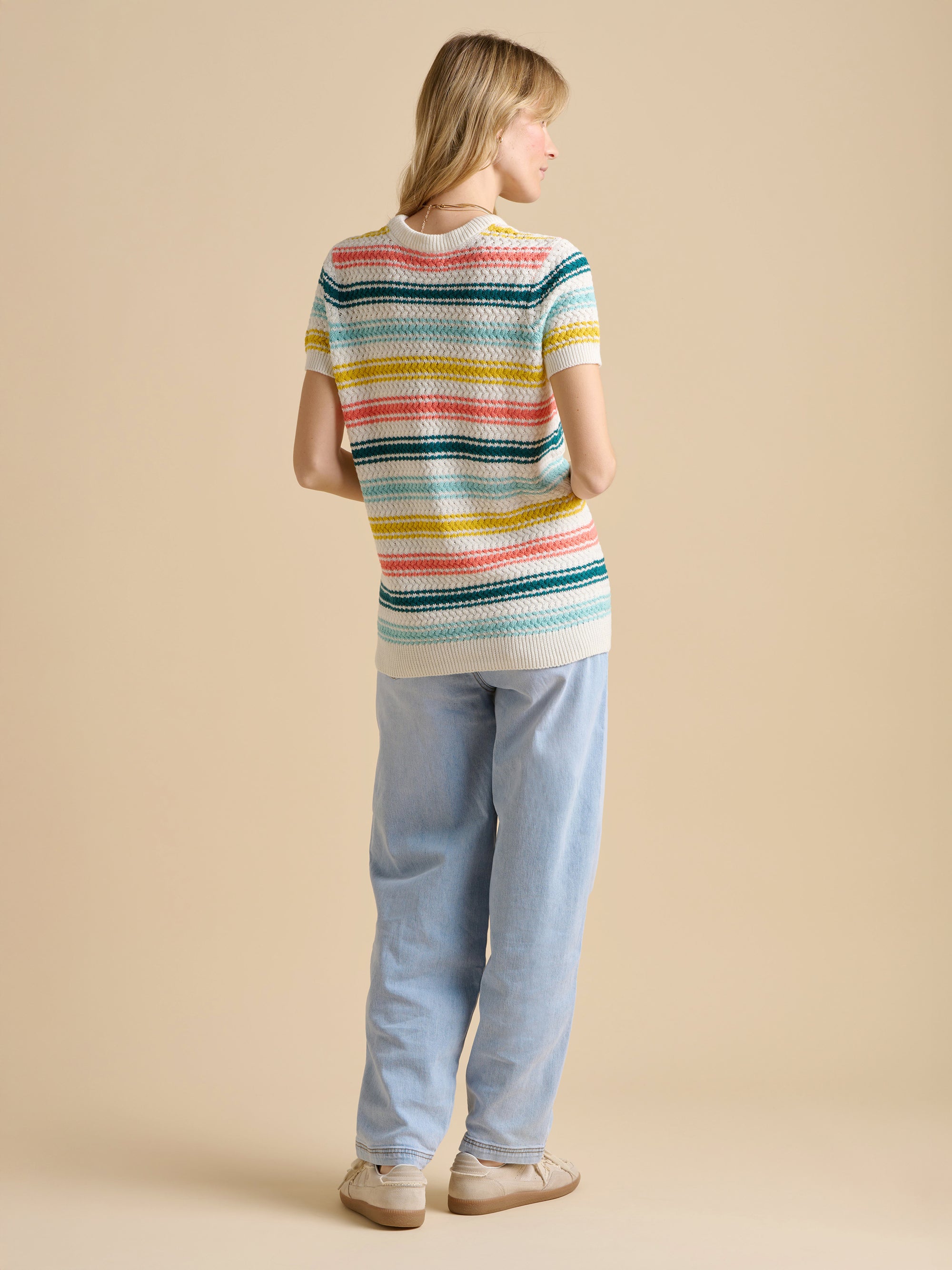 Rainbow Stripe Knitted Tee