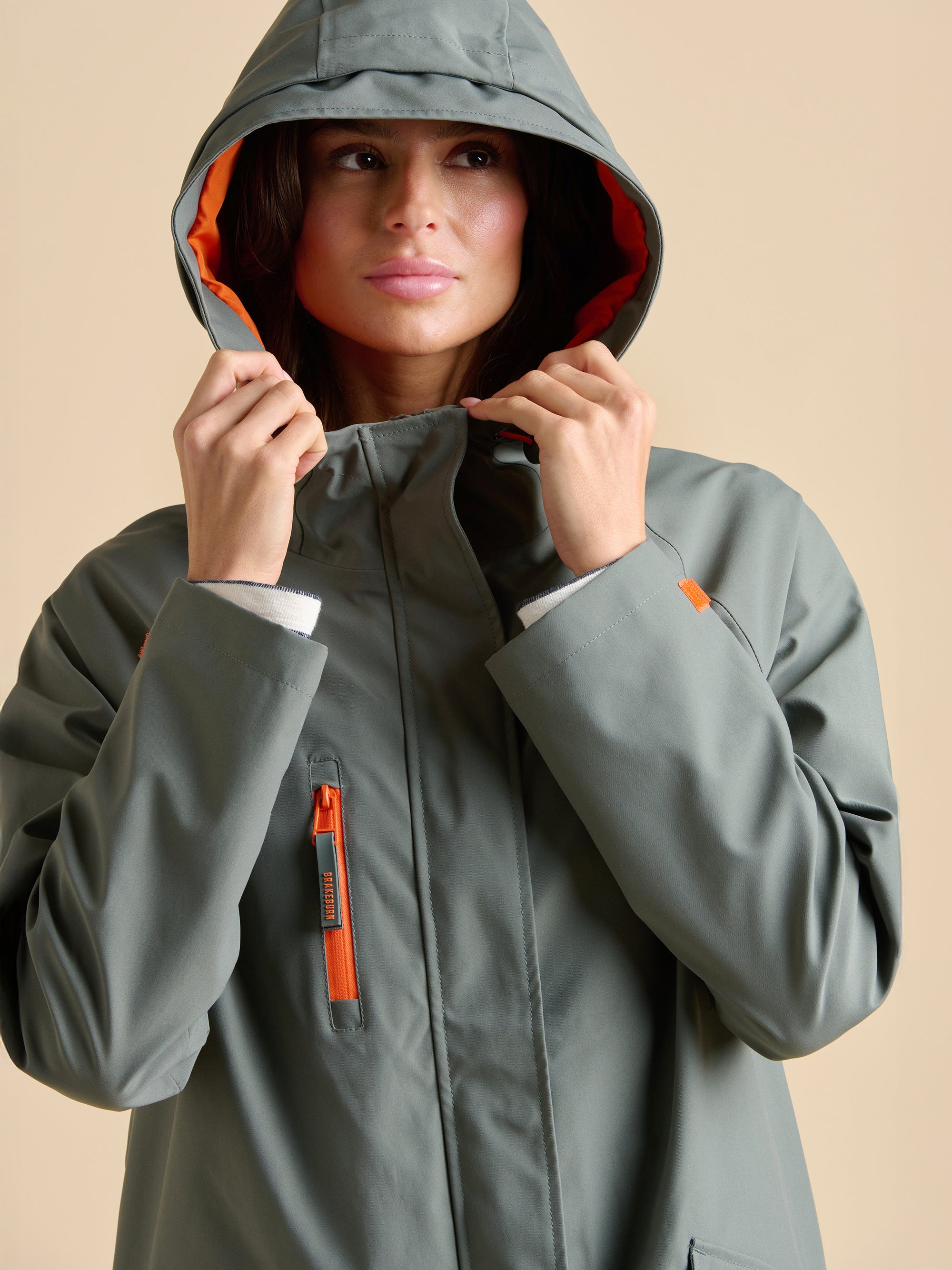 Orange Pop Waterproof Coat