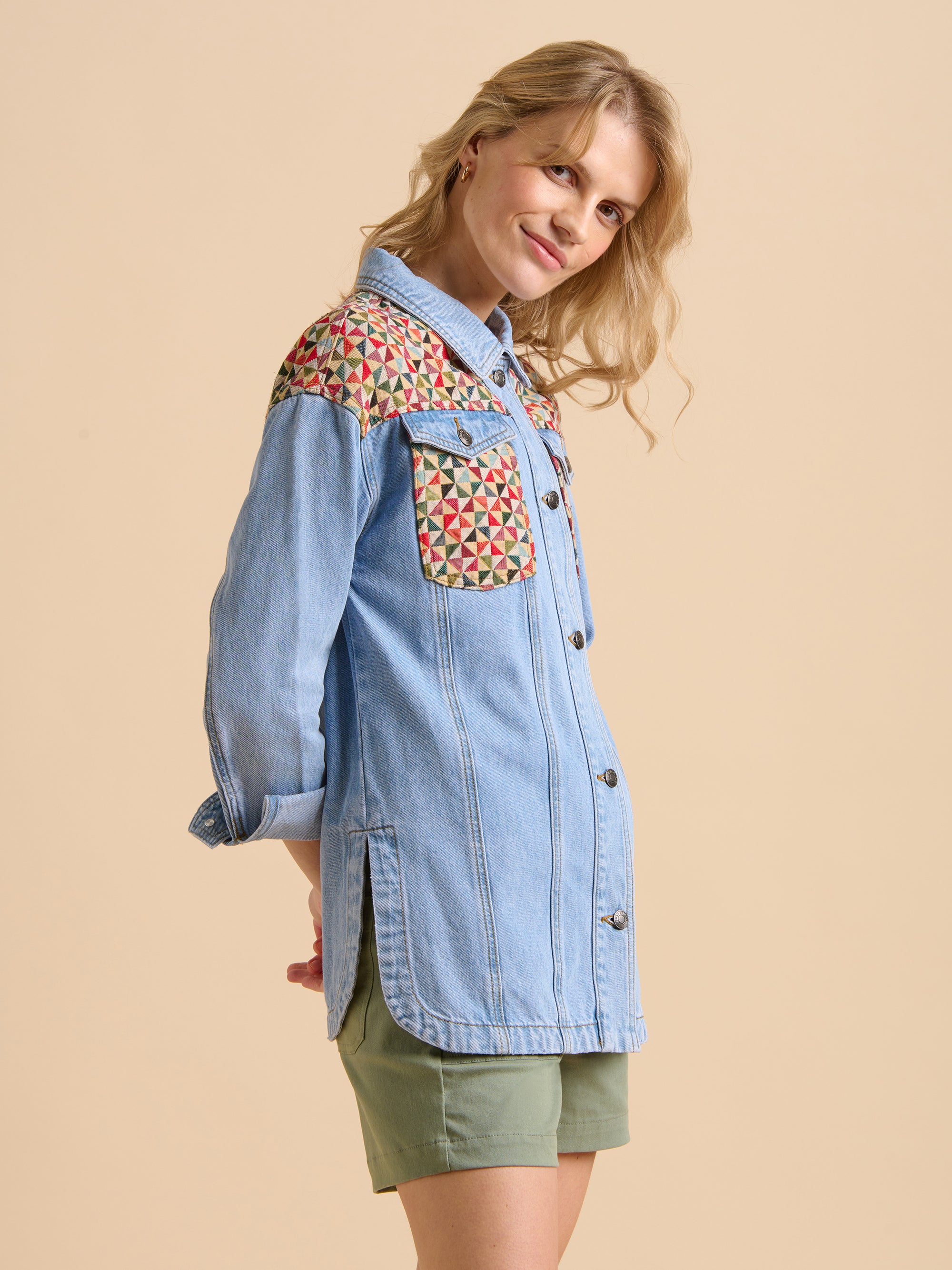 Patchwork Denim Shirt