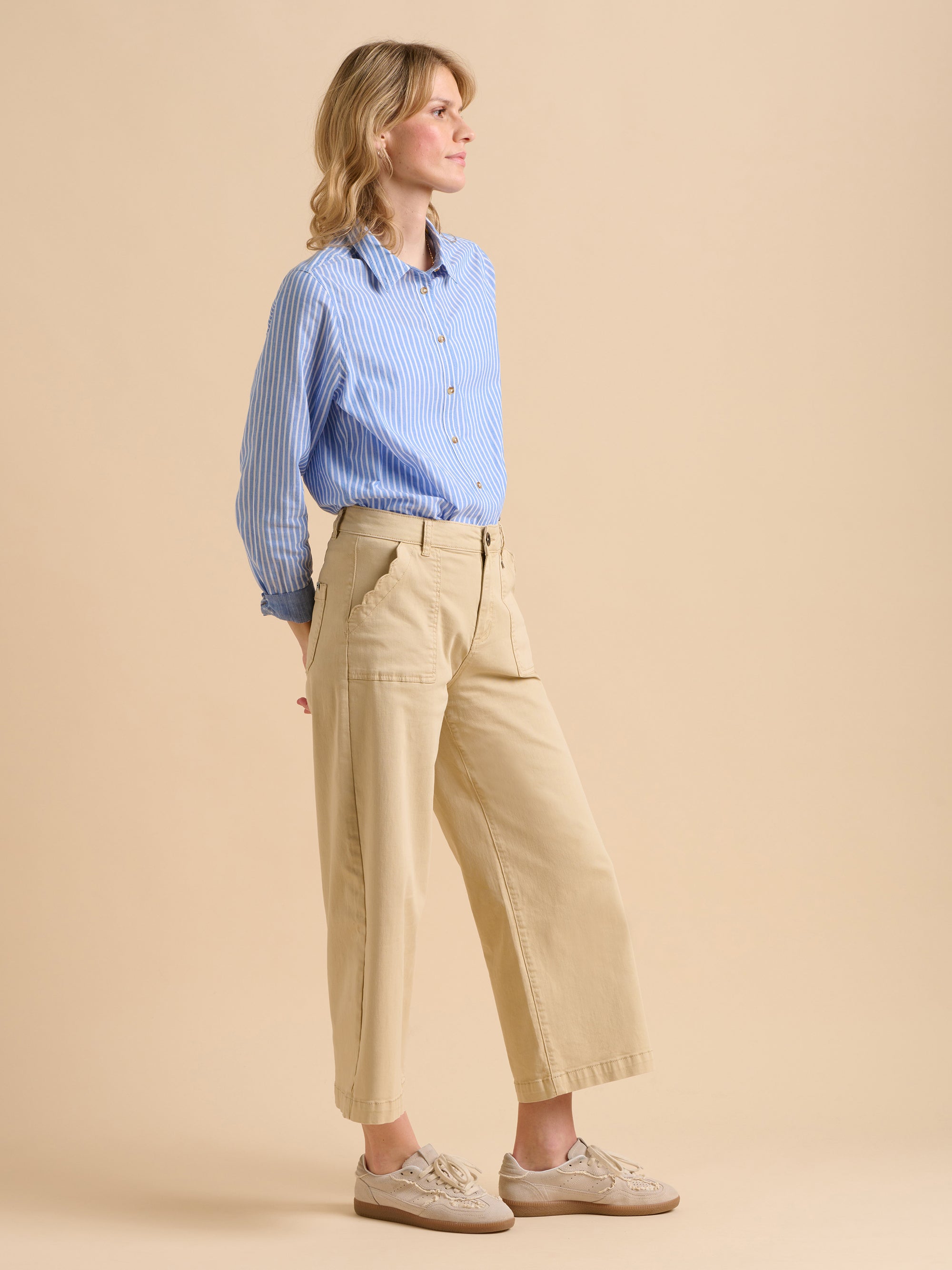 Ankle Crop Wide Leg Trousers