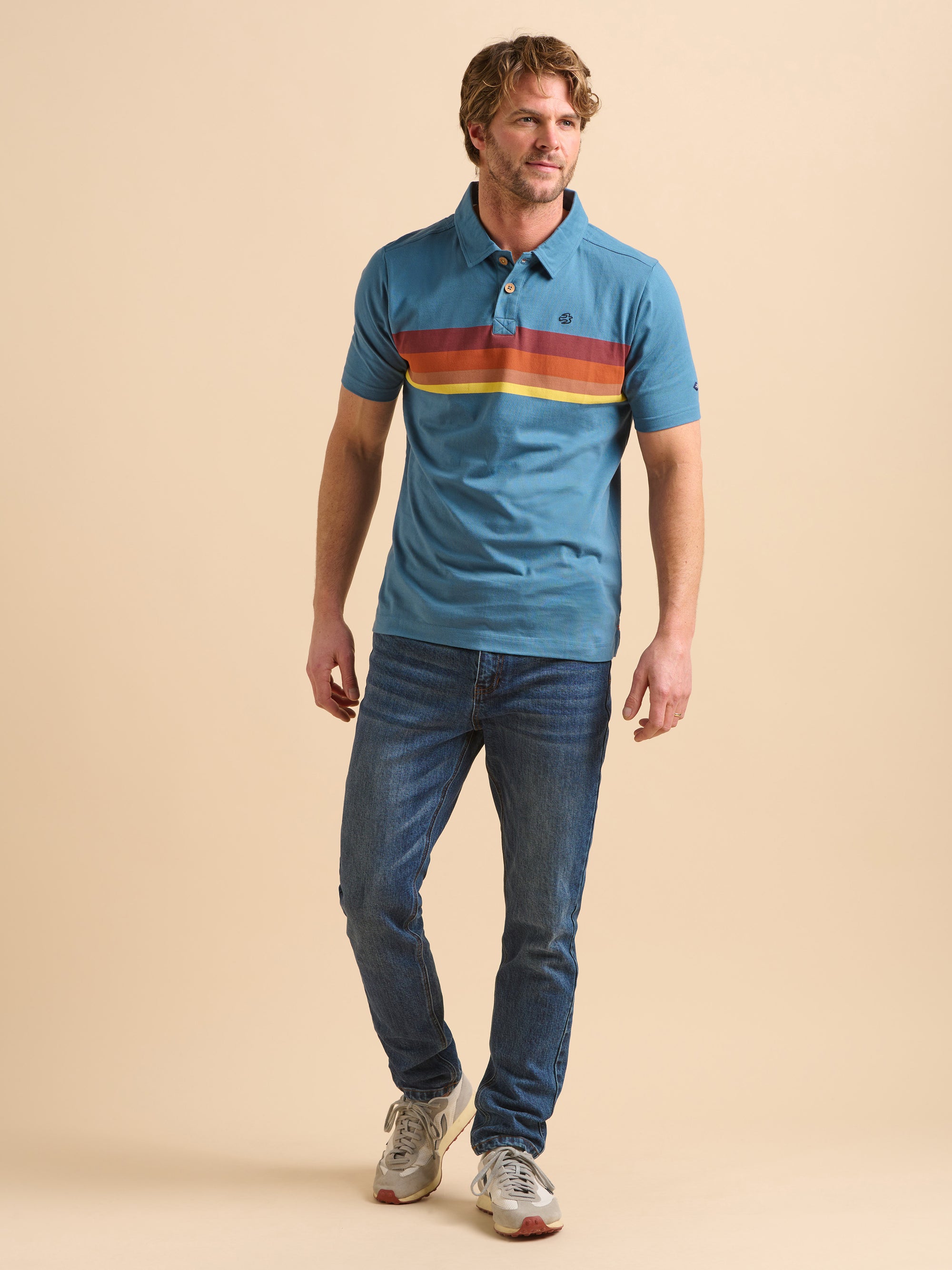 Retro Stripe Polo