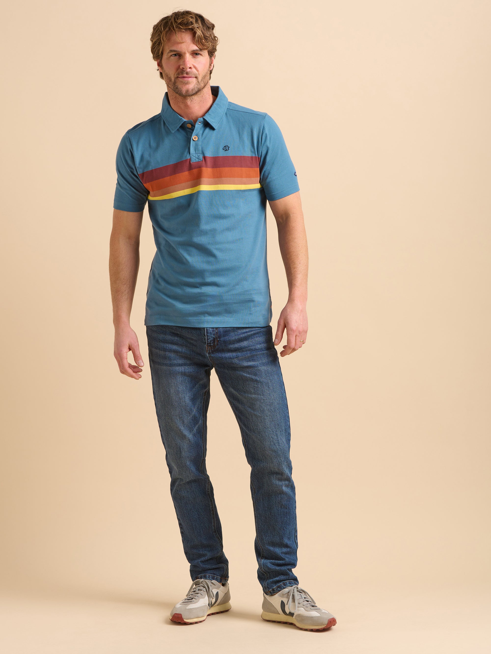 Retro Stripe Polo