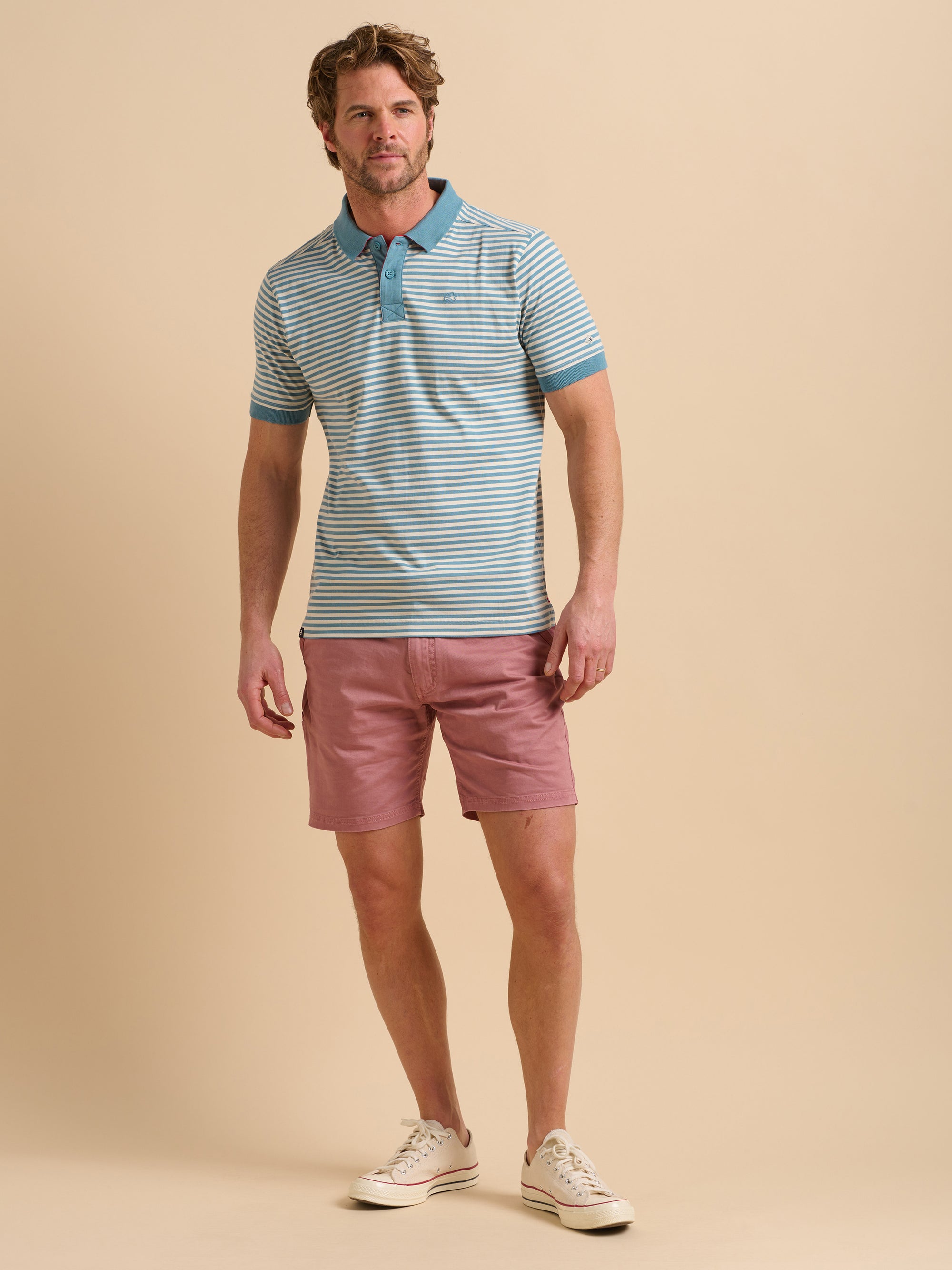 Smoke Blue Stripe Polo