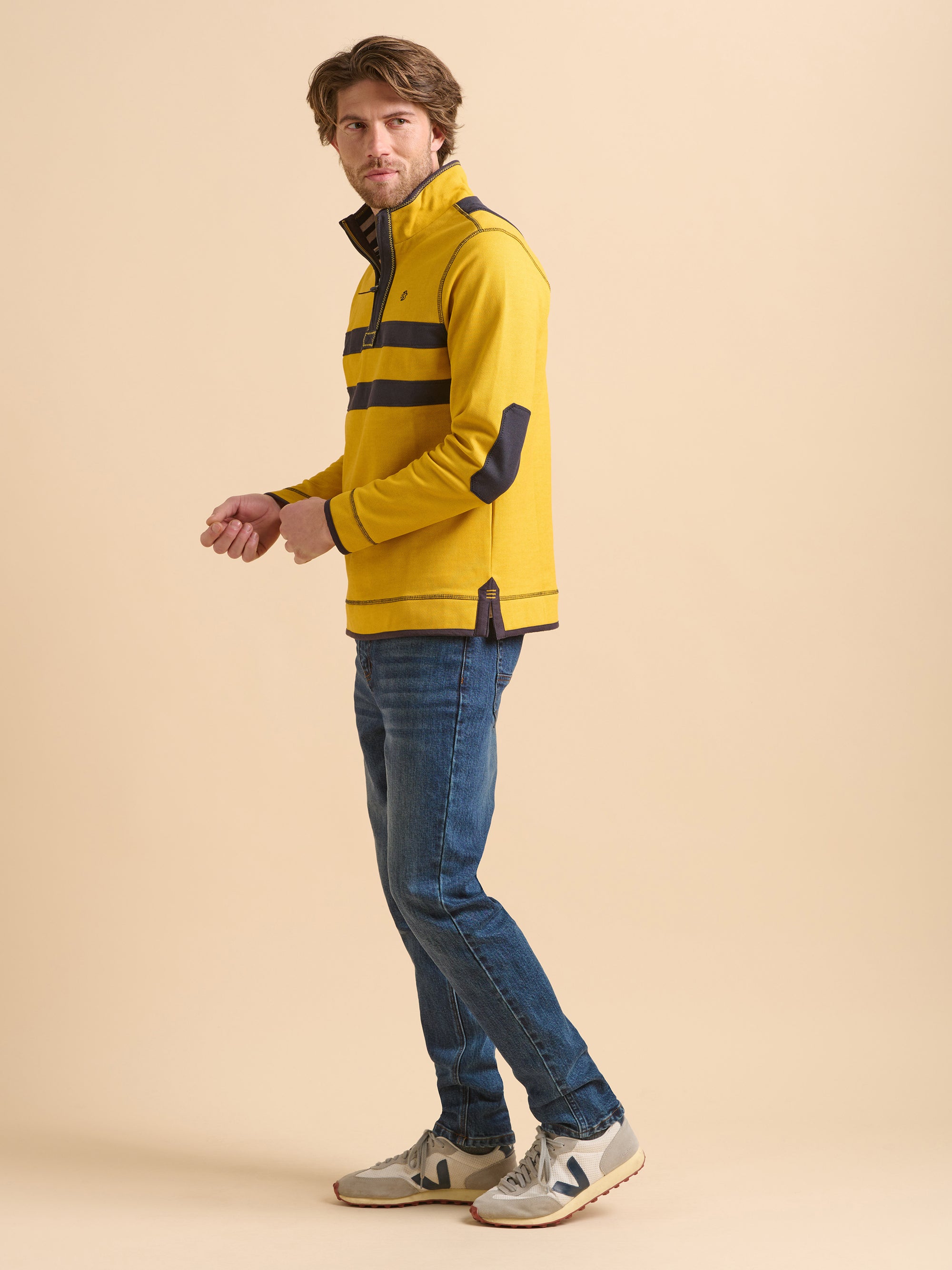 Yellow Pique Quarter Zip