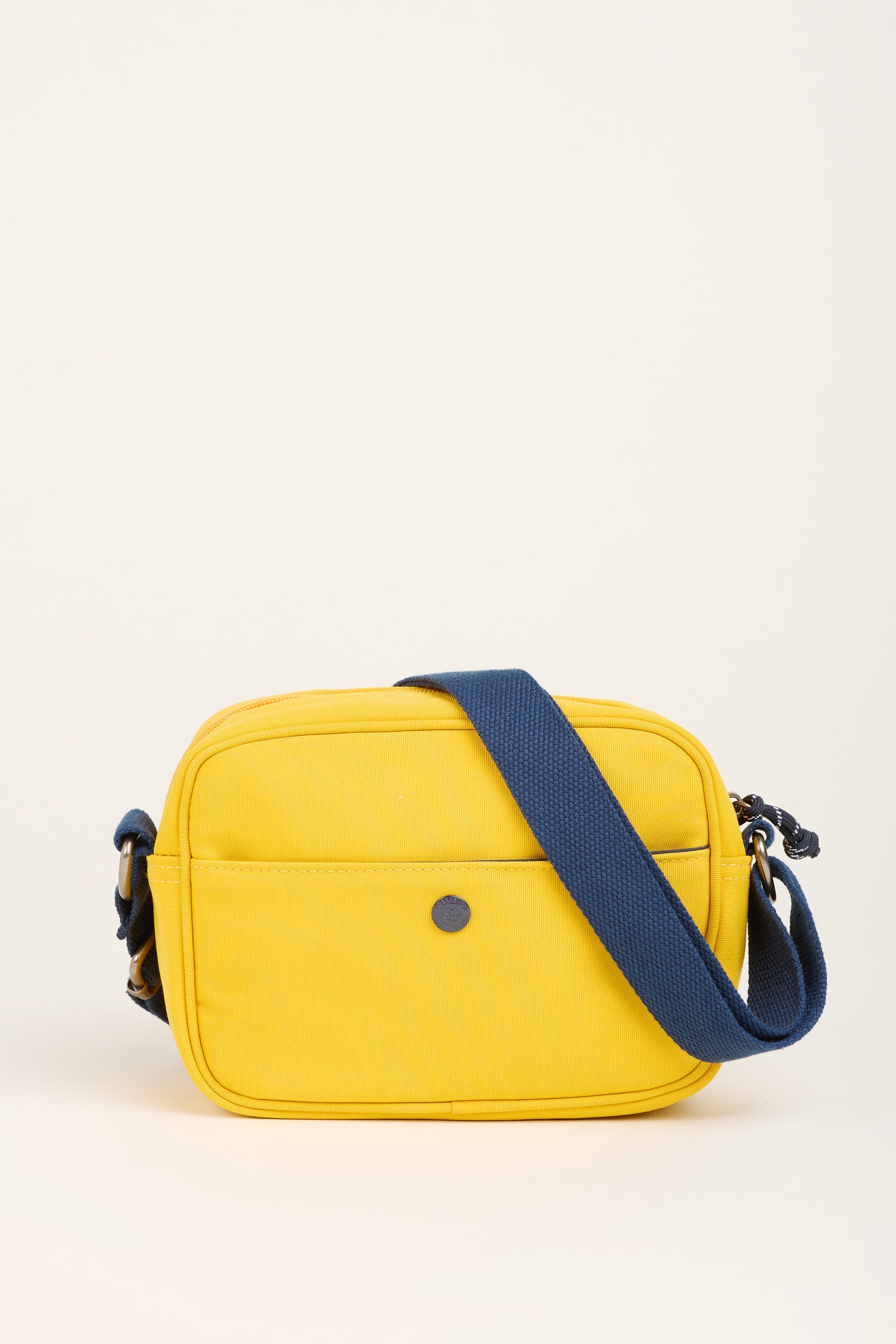 Yellow And Navy Medium Camera Crossbody Bag