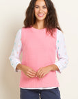 Pink Dip Hem Knitted Vest