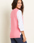 Pink Dip Hem Knitted Vest