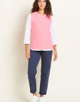 Pink Dip Hem Knitted Vest