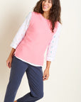 Pink Dip Hem Knitted Vest