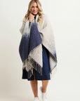 Ombre Knitted Poncho