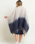 Ombre Knitted Poncho