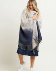 Ombre Knitted Poncho