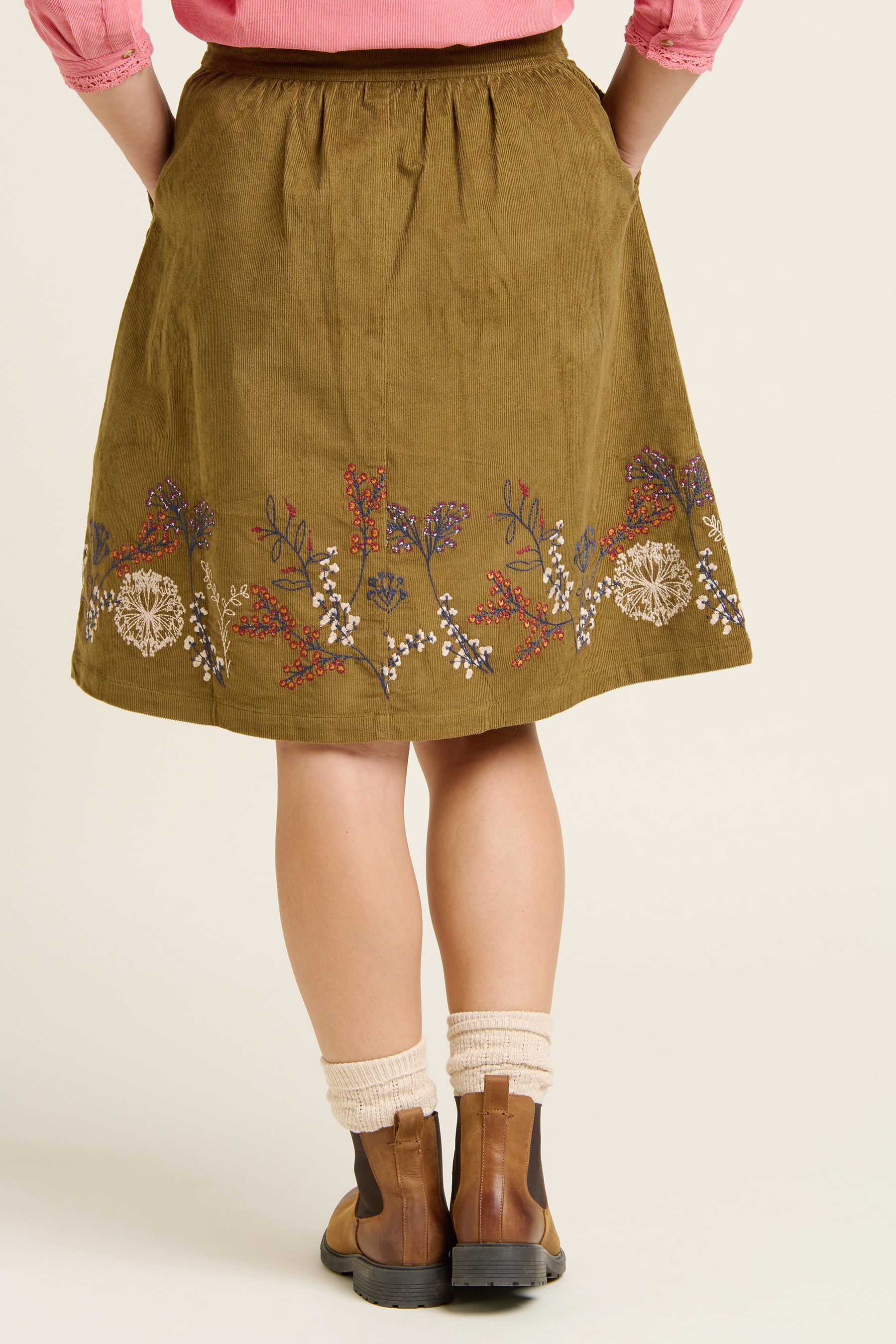 Embroidered Cord Skirt