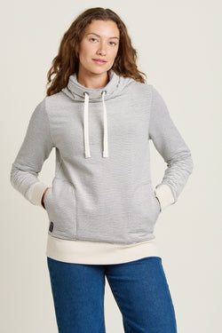 Stripe Cowl Neck Sweatshirt