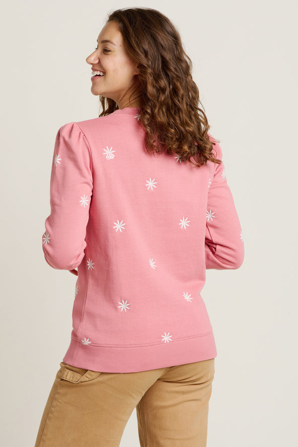 Embroidered Crew Neck Sweatshirt