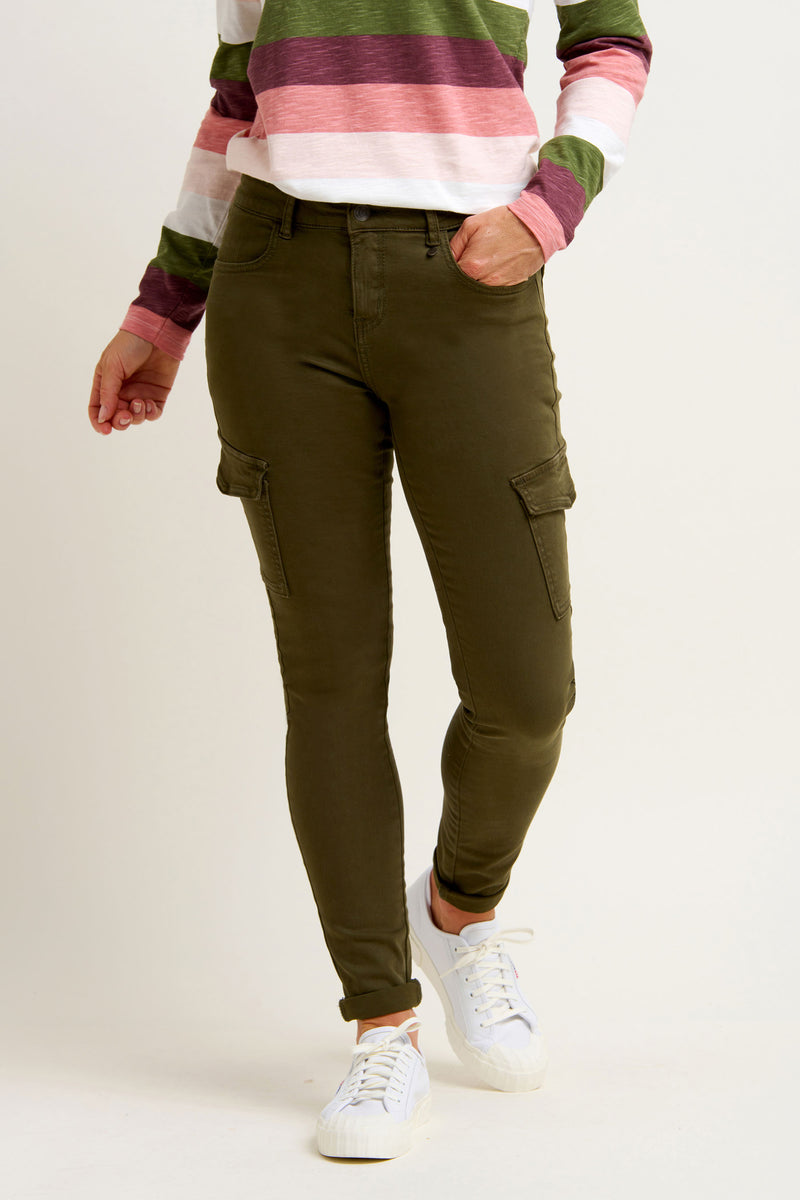 LTS Tall Women's Khaki Green Cuffed Cargo Trousers | Long Tall Sally