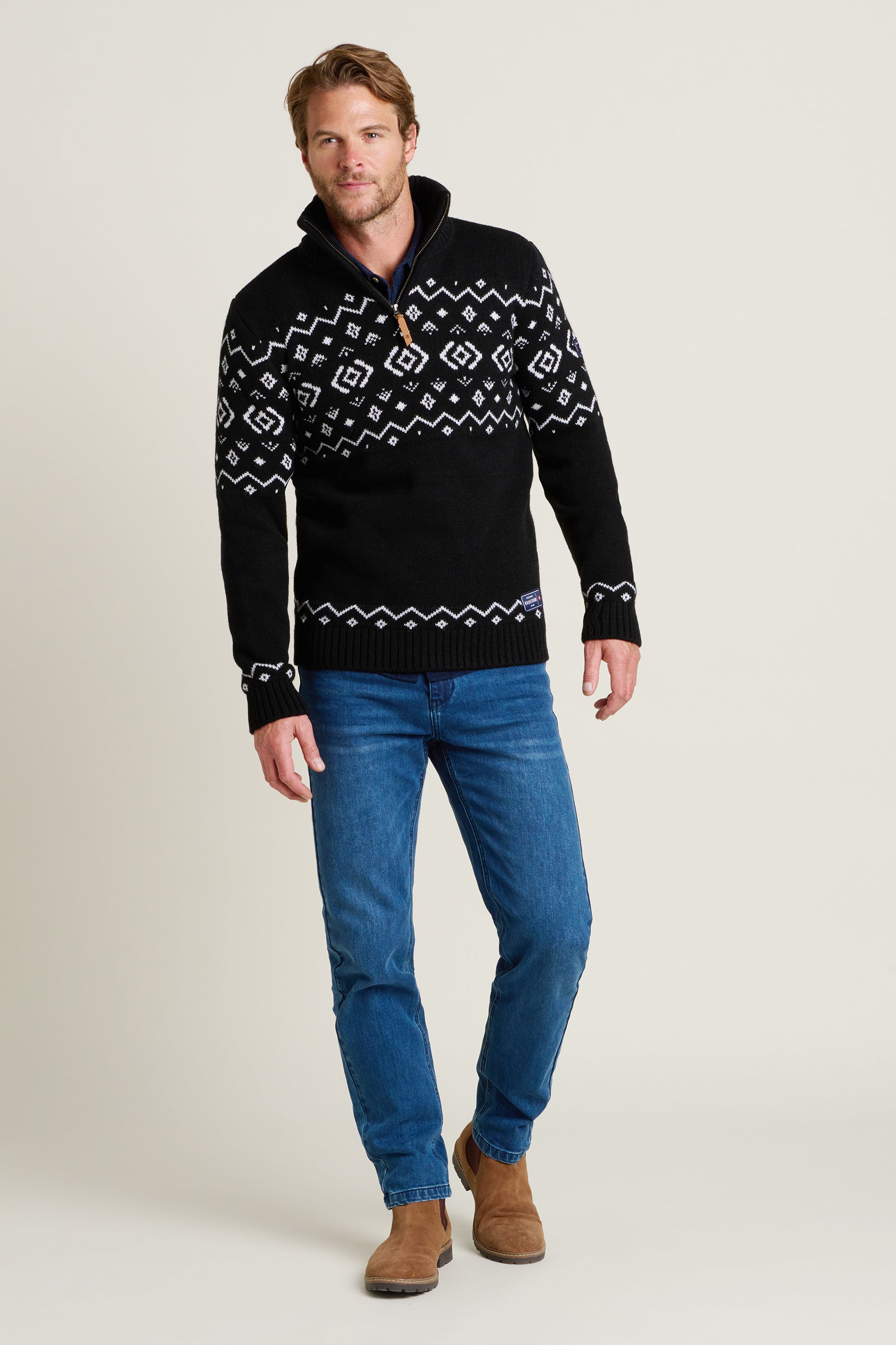 Fairisle Quarter Zip Jumper