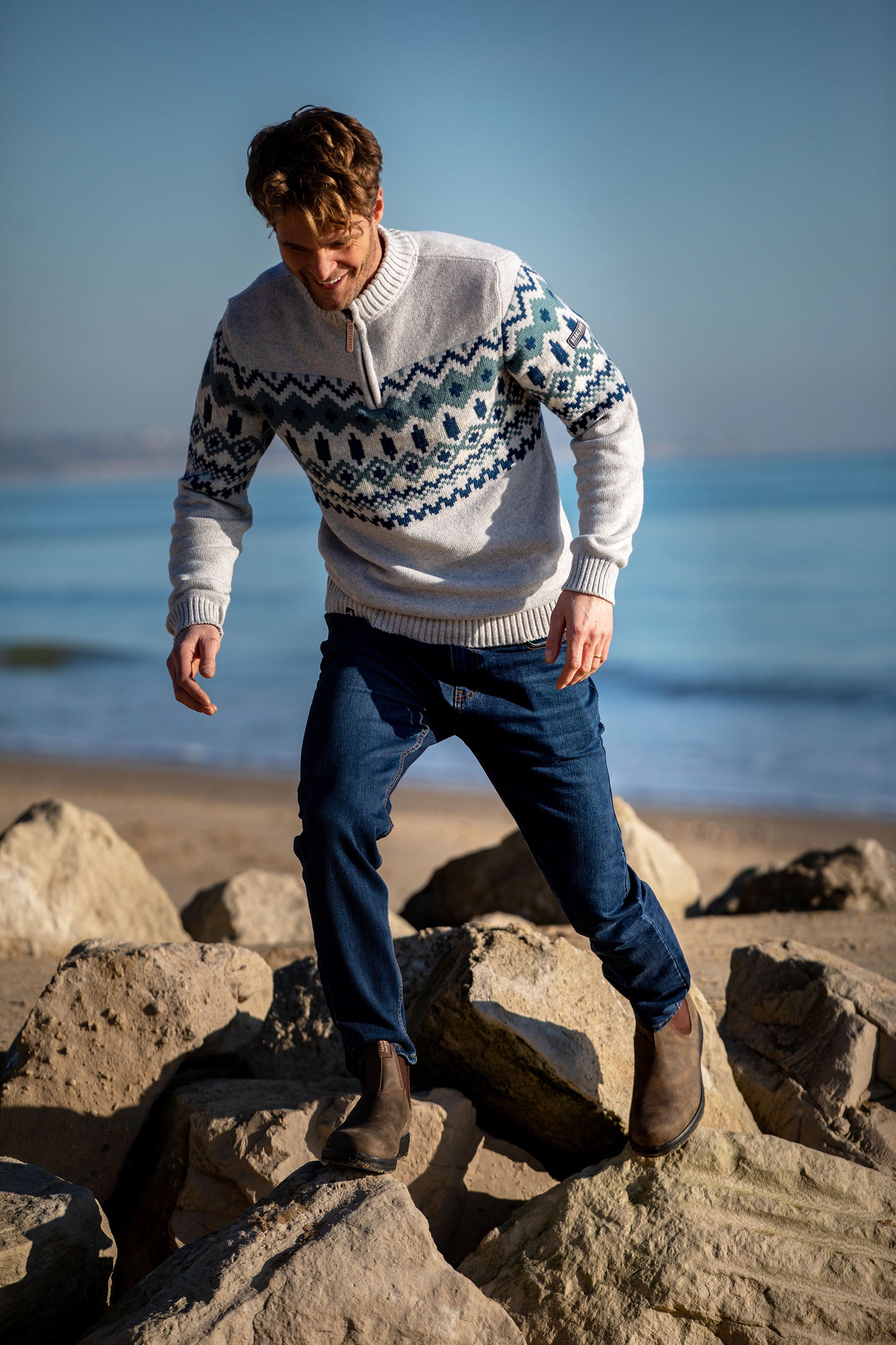 Fairisle Quarter Zip Jumper