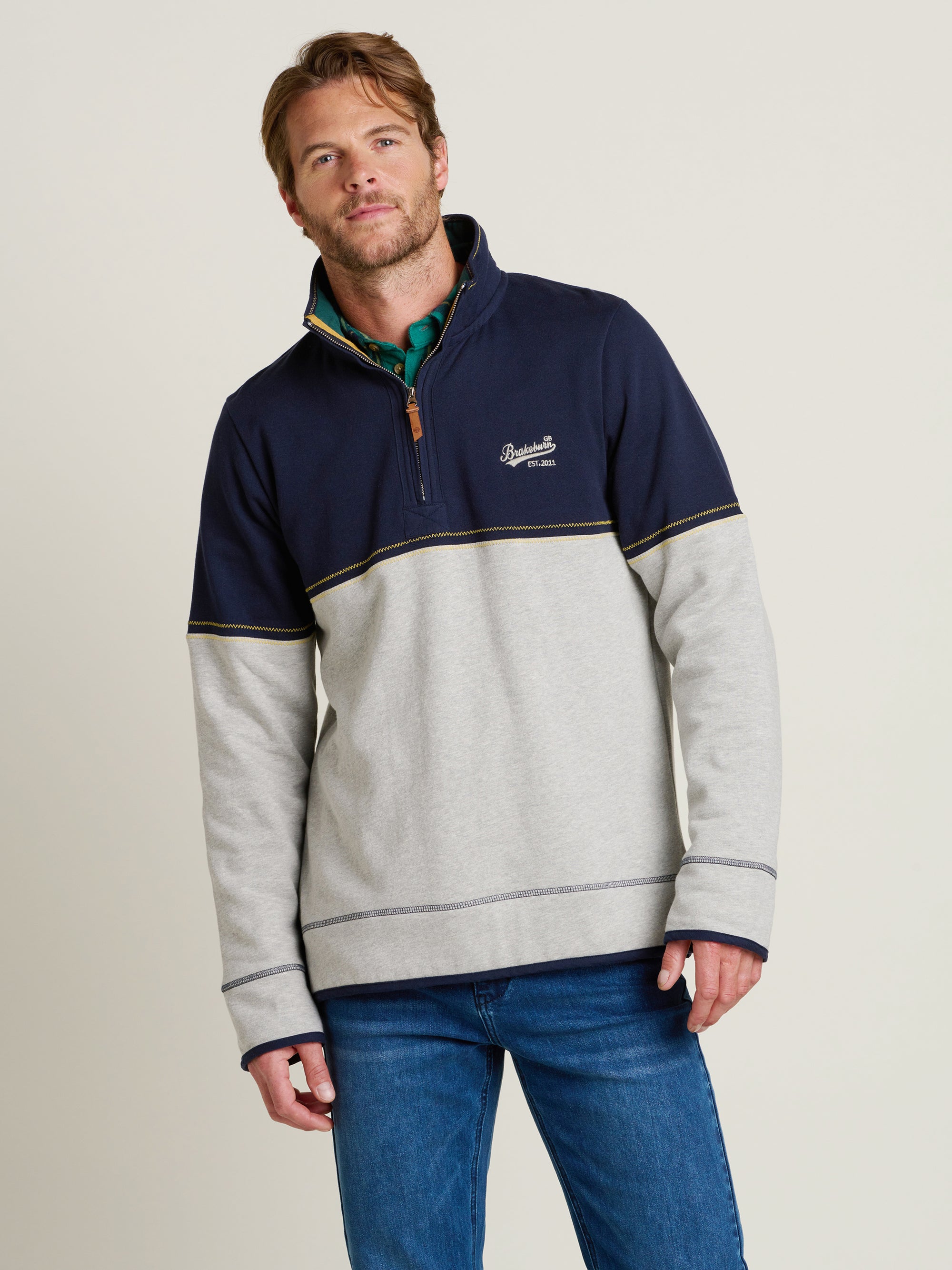 Colour Block Quarter Zip Sweatshirtshirt