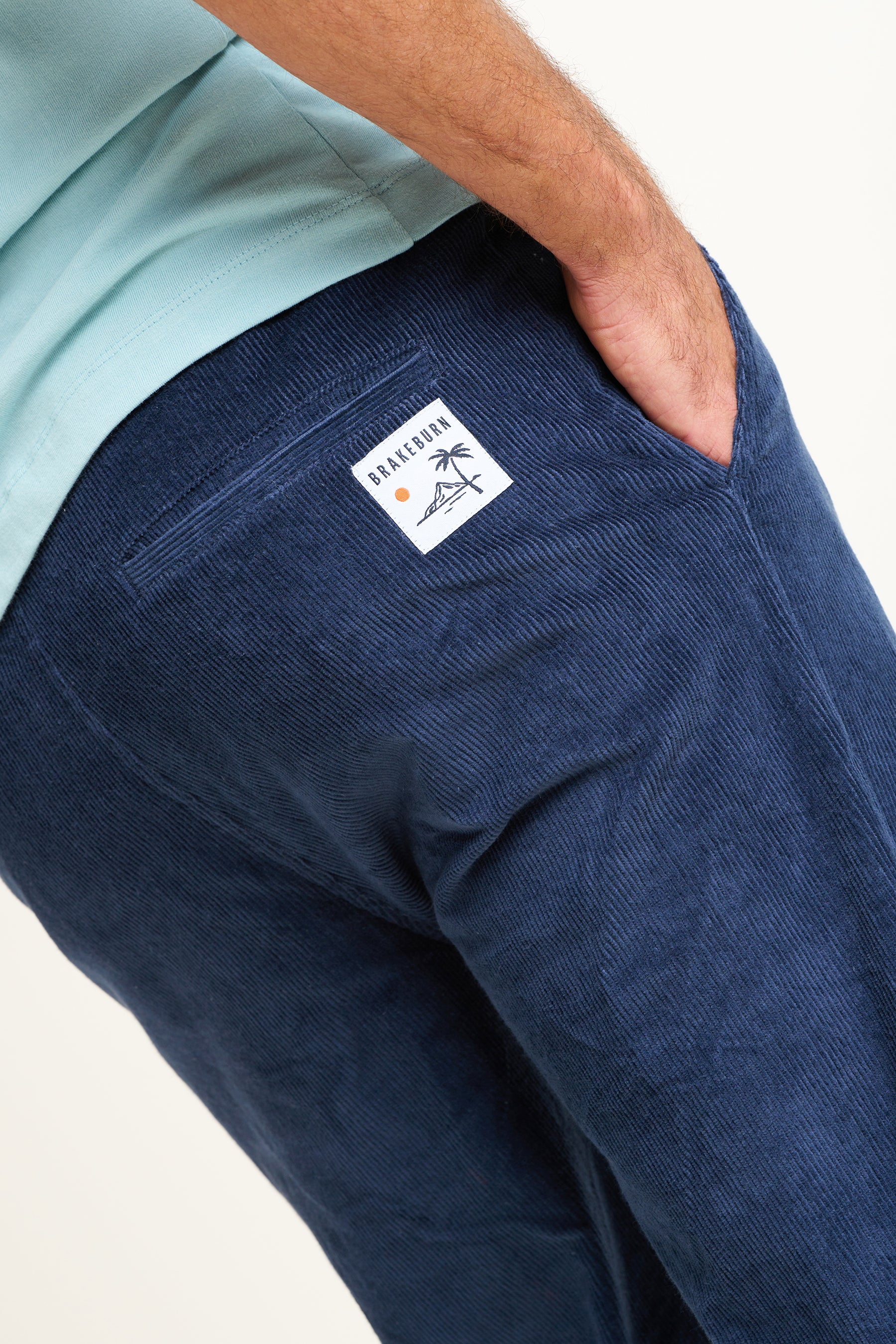 Men's Navy Corduroy Trousers | Brakeburn