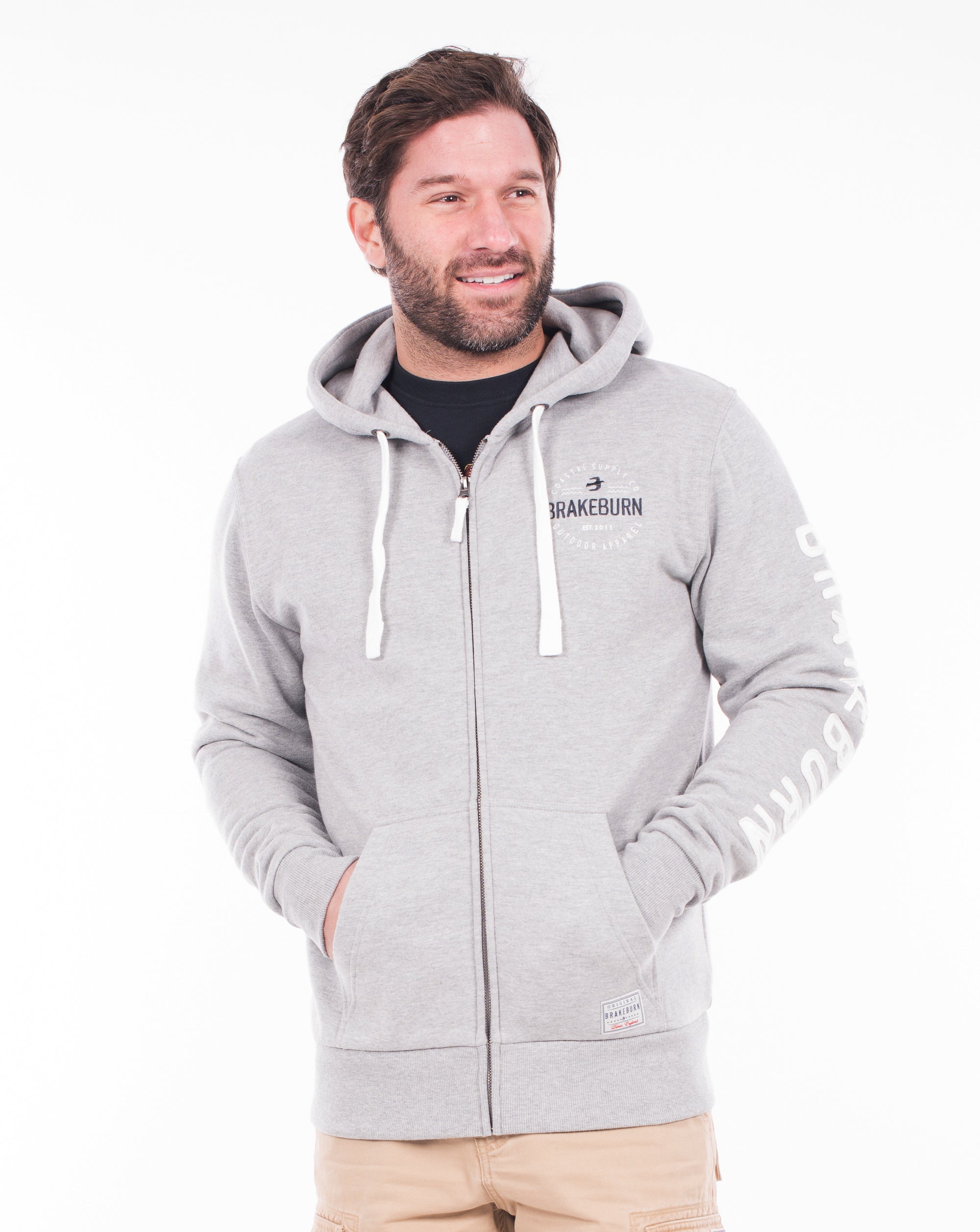 Applique Arm Zip Hoody