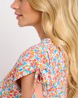 Whimsical Floral Tie Shoulder Dress