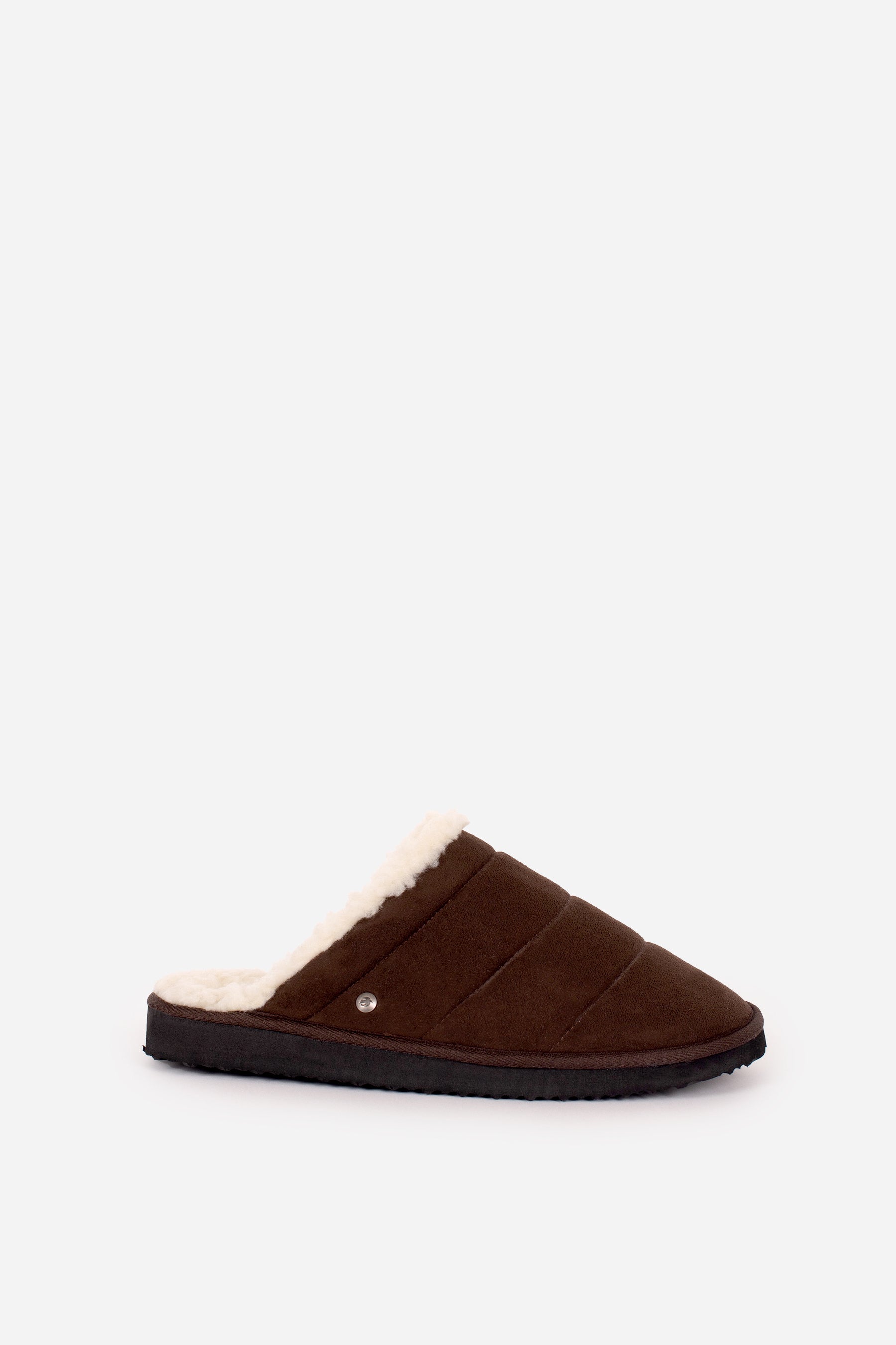 Dark Brown Quilted Slipper