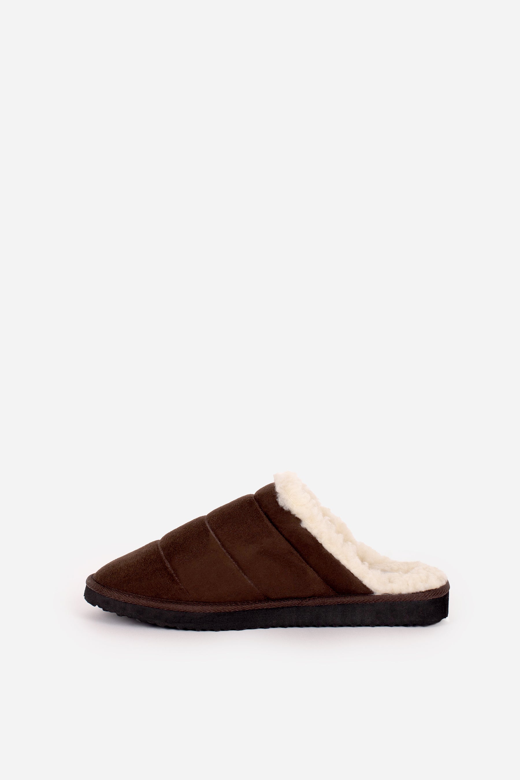 Dark Brown Quilted Slipper