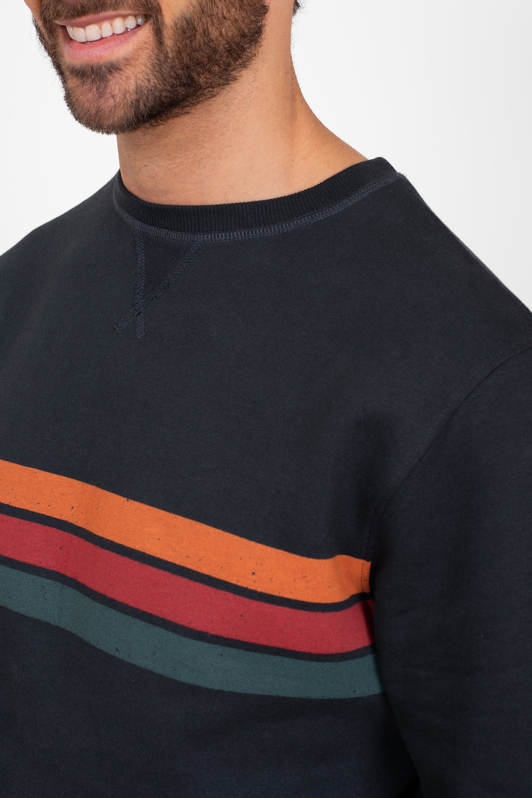 Stripe Crew Neck Sweatshirt