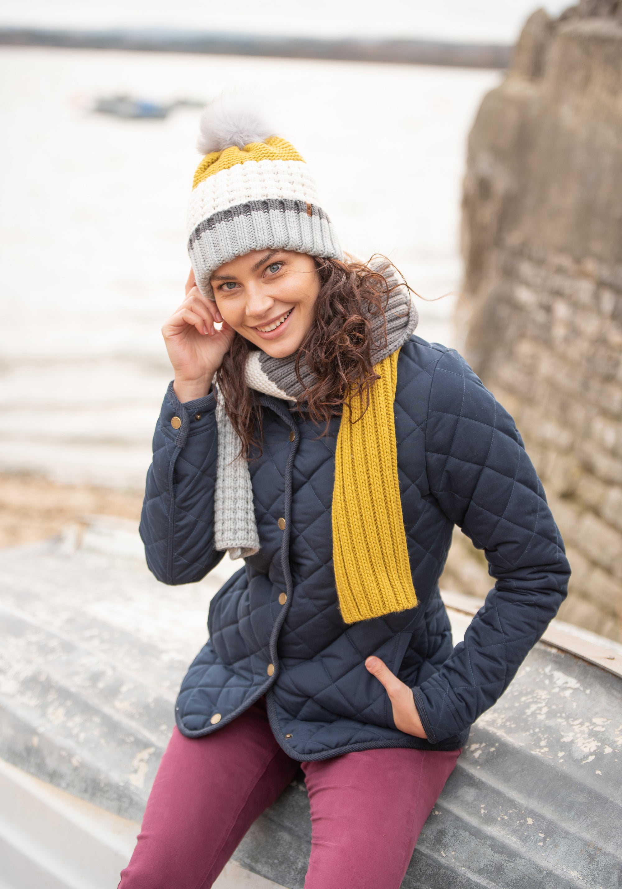 Colour Block Knit Hat